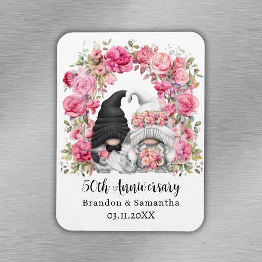 ノーム ピンク フローラル アーチ 50周年 結婚記念日 マグネット