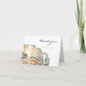 ノーラウォーターカラーニューオーリンズ結婚ズバーボン通り サンキューカード (正面)