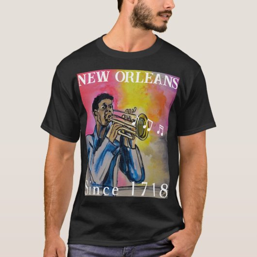 ノーラジャズトランペットマンウォーター絵画カラー2 Tシャツ (正面)