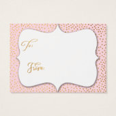 ノーラップブライダルシャワー金ゴールド紙吹雪&ピンクカード (裏面)