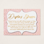 ノーラップブライダルシャワー金ゴールド紙吹雪&ピンクカード (正面)