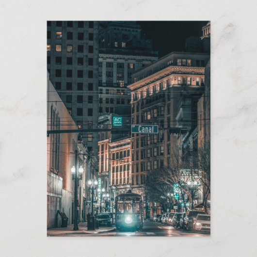 ノーラナイトシーン通り車オンカナル通り ポストカード (正面)