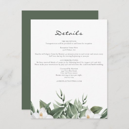 ノーラニューオーリンズマグノリアブルボン通り詳細 招待状 (正面/裏面)