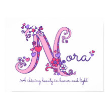 ノーラレターN女の子の名前と意味ポスター