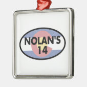 ノーラン14コロラド州旗オーバル メタルオーナメント (左)