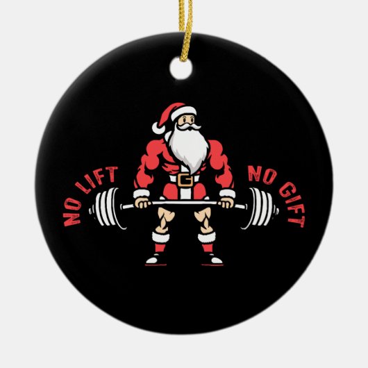 ノーリフトNoギフトクリスマスサンタリフティングオーナメント セラミックオーナメント (正面)