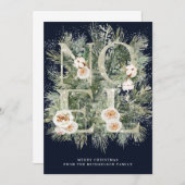 ノールウィンターパイン植物雪クリスマスカード (正面/裏面)