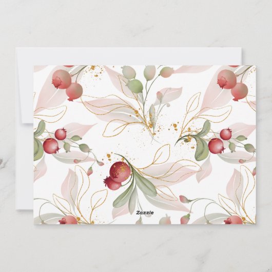 ノールウォーターカロクランベリーコラージュ4フォトホリデー シーズンカード (裏面)