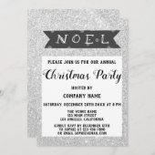 ノールカンパニークリスマスパーティーグレーシルバーグリッター 招待状 (正面/裏面)