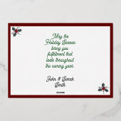 ノールキャットクリスマスフォイルホリデーカード 箔シーズンカード (裏面)