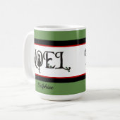 ノールキャットシルエットクリスマパーソナライズされたス コーヒーマグカップ (正面左)