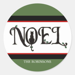 ノールキャットホリデーステッカー ラウンドシール