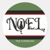 ノールキャットホリデーステッカー ラウンドシール (正面)