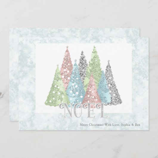 ノールクリスマスツリーズモダンホリデーカード 案内状 (正面/裏面)
