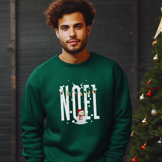 ノールクリスマス引用文雪だるまホワイトタイポグラフィ スウェットシャツ