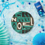 ノールグリーンブロックプリント ペーパープレート (パーティー)