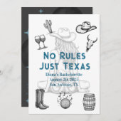ノールジャストテキサス州バチェロレッテ招待状 招待状 (正面/裏面)