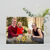 ノールスノーフレークメリークリスマスフォイルホリデーカード 箔シーズンカード (立ち正面)