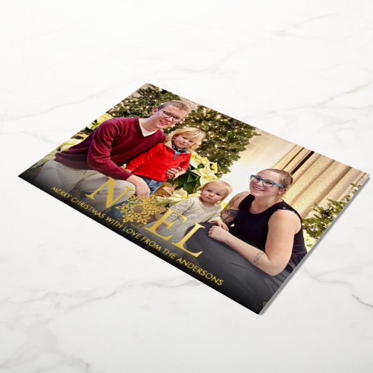 ノールスノーフレークメリークリスマスフォイルホリデーカード 箔シーズンカード (回転した状態)