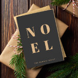 ノールブラックと金ゴールド |トレンディースタイリッシュクリスマス シーズンカード<br><div class="desc">シンプル引用文スタイリッシュアートは金ゴールドに折り畳まれたホリデーカーエレガントドを、ミニマルなタイポグラフィスタイルで黒い背景にモダン折り畳んだ。挨拶、家族の名前と年は人混みパーソナライズされたから抜け出しユニークた個人的なホリデーカードに簡単に使用できる！</div>