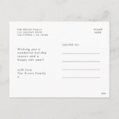 ノールブラックと金ゴールド |トレンディースタイリッシュクリスマス シーズンポストカード (裏面)