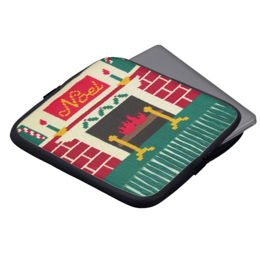 ノールホリデーアーティザンクロシェプリントエレクトロニクスバッグ ラップトップスリーブ (正面上部)