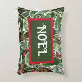 ノールホリ葉ーズ&レッドベリーズホリデー アクセントクッション (正面(垂直))