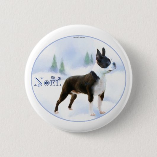 ノールボストンテリアボタン 缶バッジ (正面)