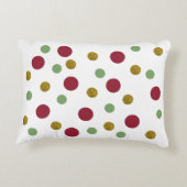 ノールレッドパーソナライズされた&グリーンクリスマス アクセントクッション (裏面)