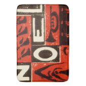 ノールレッドブロックプリント バスマット (正面縦)