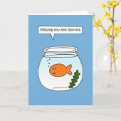 ノールーズのこの時期にあなたが恋しいと話す金魚 カード (黄色い花)