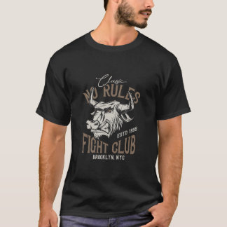 ノールールズファイトクラブヴィンテージスタイルブル Tシャツ