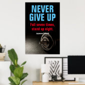 ノー与えアップボディビルフィットネス感動的 ポスター (ホームオフィス)