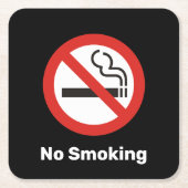 ノー喫煙スクエア紙コースター スクエアペーパーコースター (正面)