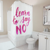 ノー学と言う – ピンク シャワーカーテン (インサイチュ)