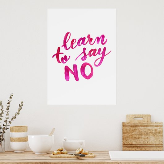 ノー学と言う – ピンク ポスター (キッチン)