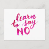 ノー学と言う – ピンク ポストカード (正面)