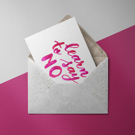 ノー学と言う – ピンク ポストカード