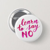 ノー学と言う – ピンク 缶バッジ (正面&裏面)