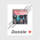 ノー恋しく思日スクエアデザイン シール (シート)