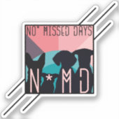 ノー恋しく思日スクエアデザイン シール (正面)