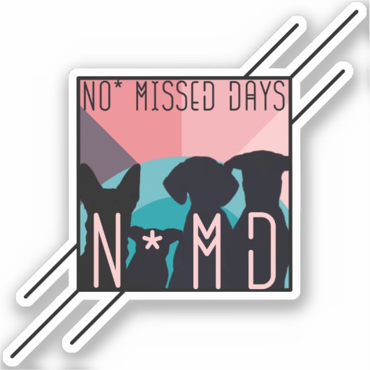 ノー恋しく思日スクエアデザイン シール (正面)