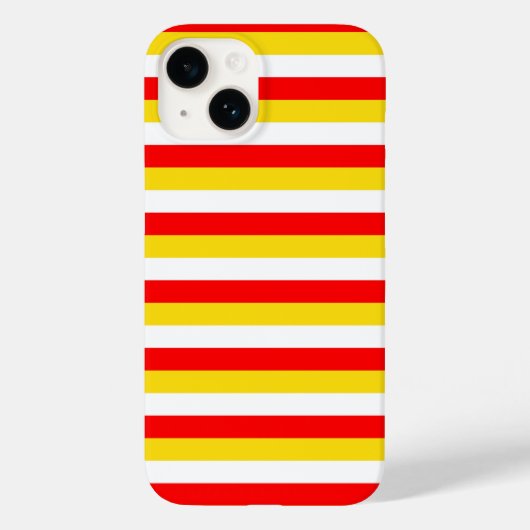 ノー+カラー ガーンジー島の旗のストライプ 赤 黄色 白 パターン Case-Mate iPhoneケース (裏面)