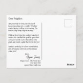 ノー プレイス ライク ホーム リアルエステート イエロー マーケティング ポストカード (裏面)