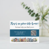 ノー プレイス ライク ホーム リアルエステート ブルー マーケティング ポストカード (スタンド正面)