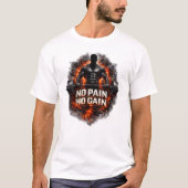ノー・ペイン・ノー・ゲイン: パワーリフト Tシャツ (正面)