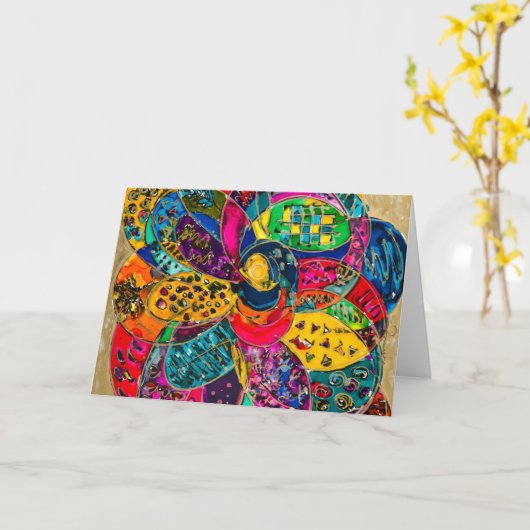 ノ空白のートカード万華鏡のように千変万化するパターン カード (黄色い花)