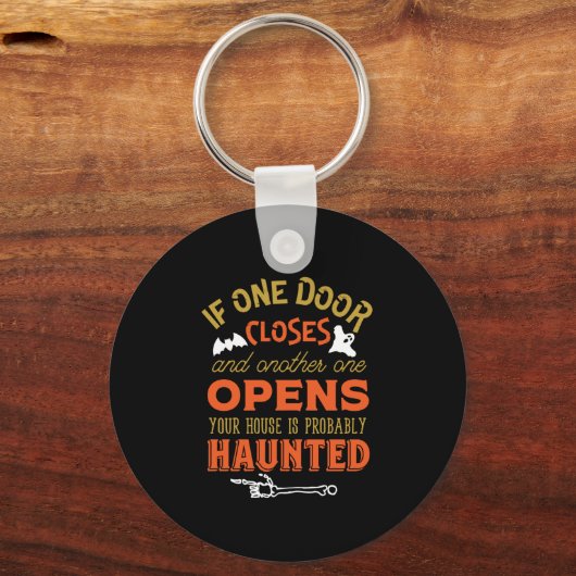 ハおもしろいウス幽霊のよく出る感動的引用文ハロウィーン キーホルダー (正面)