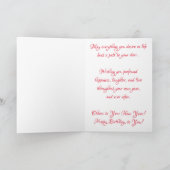 「ハおもしろいムのビールの顔」誕生日カード カード (内部)