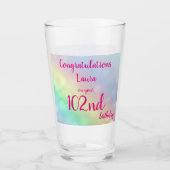 ハかわいらしッパーソナライズされたピー102誕生日 タンブラーグラス (正面)